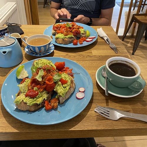 avo toast and black americano! at The Locker in Cambridge