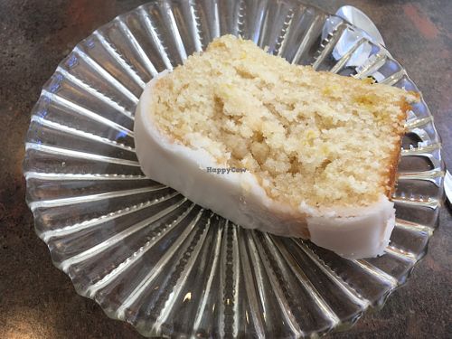 Vegan lemon cake at Tiffin Cafe in Lisbon