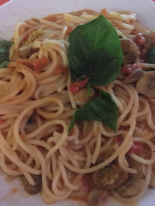 Vegan creamy mushroom pasta 35k at Baliku in Ubud