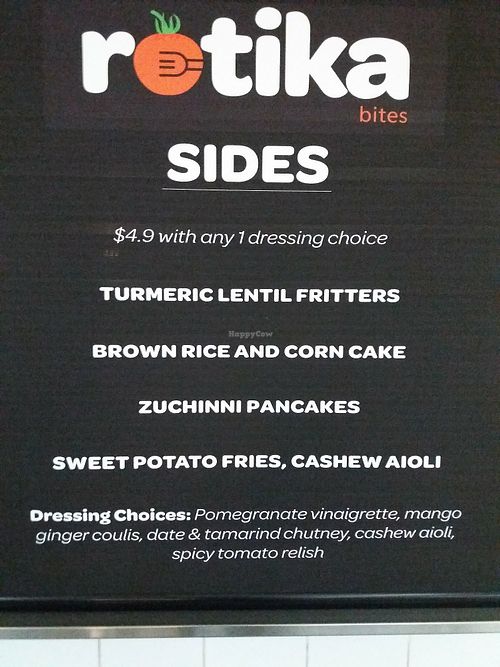 Side dishes at Rotika in Sydney