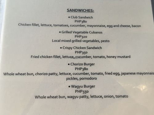 sandwiches with veggie options at Maremegmeg Beach Bar in El Nido