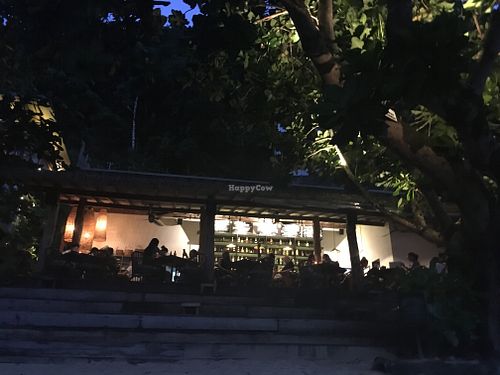outside at sunset at Maremegmeg Beach Bar in El Nido