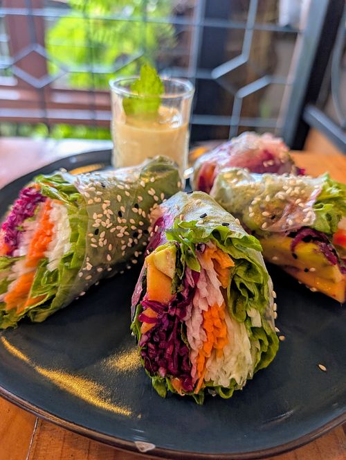 Fresh rolls 😋 at Street Vegan House in Koh Phangan
