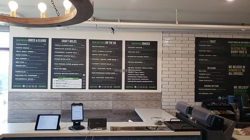 Wall menu at Choice Juicery in Encinitas