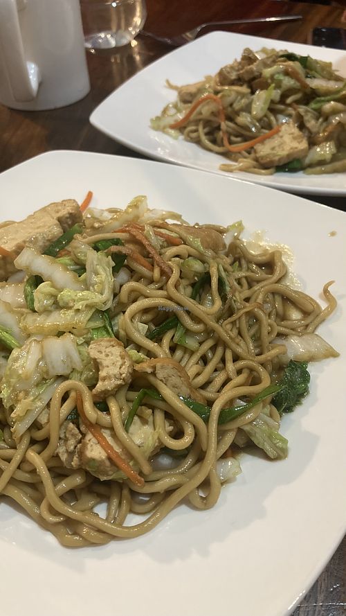 Tofu with fresh fried noodles  at David's Restaurant in Phnom Penh