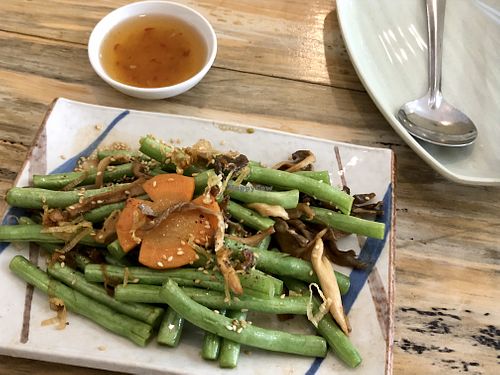 Green beans and mushrooms  at Hoan Hy in Qui Nhon