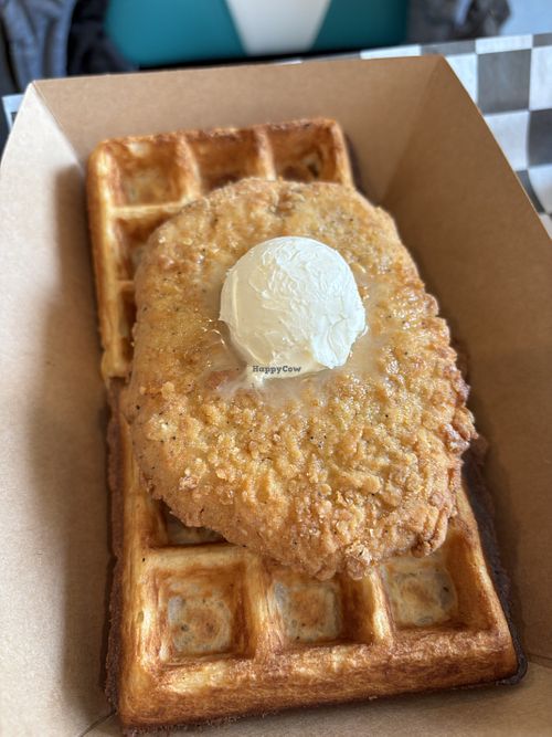 Chick’n & waffles at Angelhearts Donuts in Ithaca