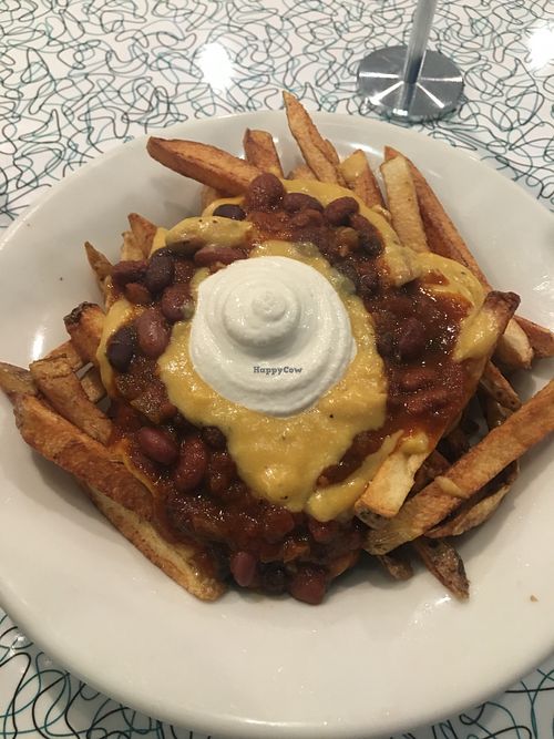 Chili Cheese Fries (Fall special). This is some filling food for the soul! at Angelhearts Donuts in Ithaca