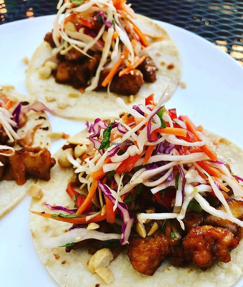 Sweet and spicy peanut tofu crunch tacos  at Dead Beet Eats in Kansas City