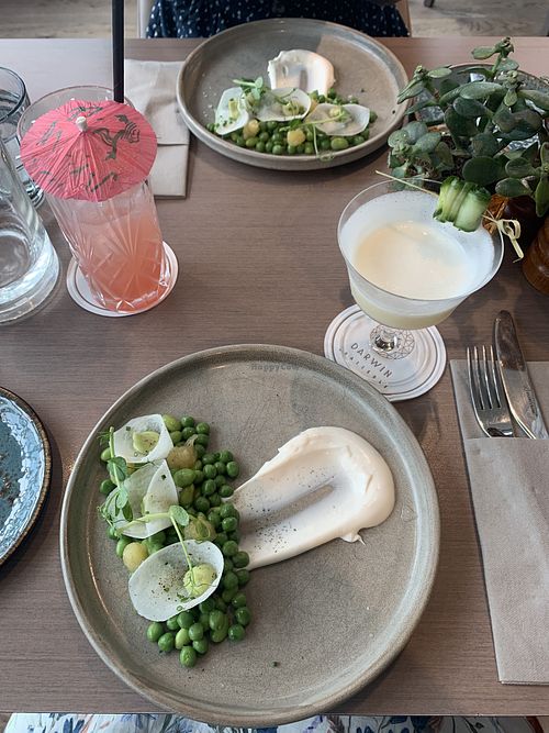 Mocktails & pea starter  at Darwin Brasserie - Sky Garden in London