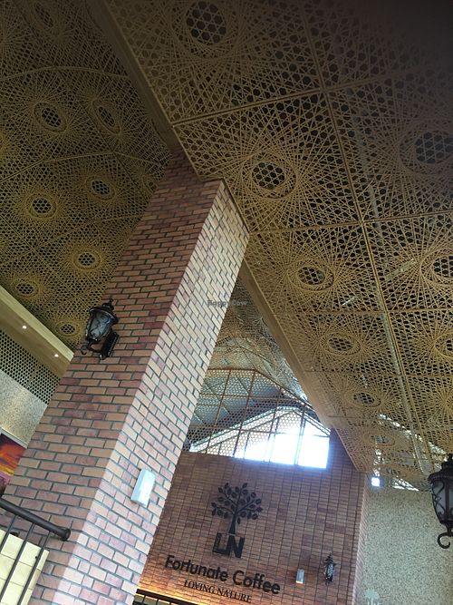 The Star of David is integrated into the roof design at LN Fortunate Coffee 幸福咖啡 in Hsinchu