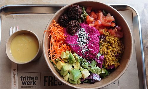 Rainbow bowle with agave-mustard dressing at Frittenwerk - Bilk in Dusseldorf