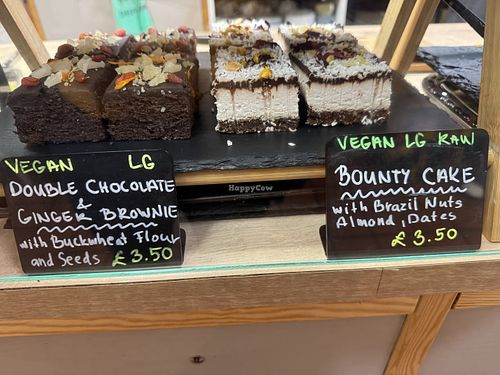 Two of a selection of vegan cakes, and othe sweet treats    at Simple Goodness in Penrith