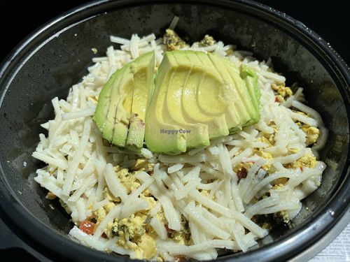 Vegan scram with avocado. Delish at Natural Sisters Cafe in Joshua Tree