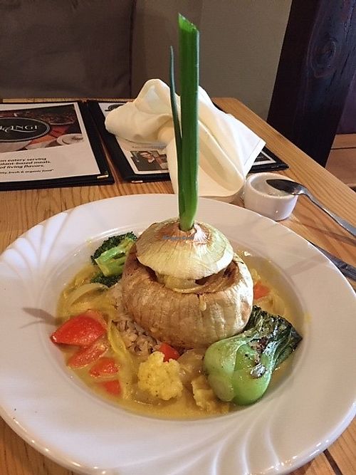 Stuffed Onion Bowl at Melange Eatery in Medford