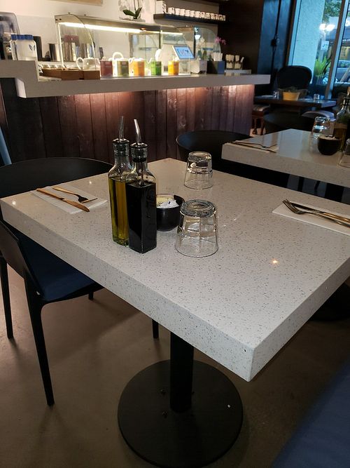 Comfortable table at The Vegan Choice in Miami