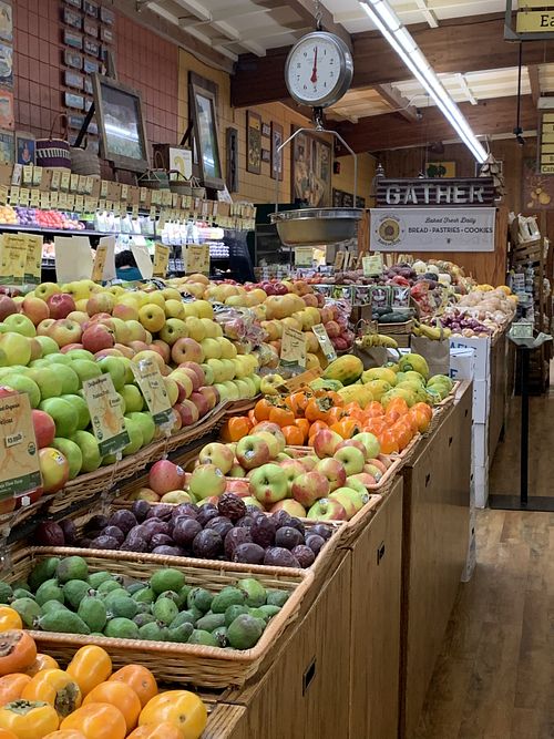 Produce department  at Wild Roots Market in Felton
