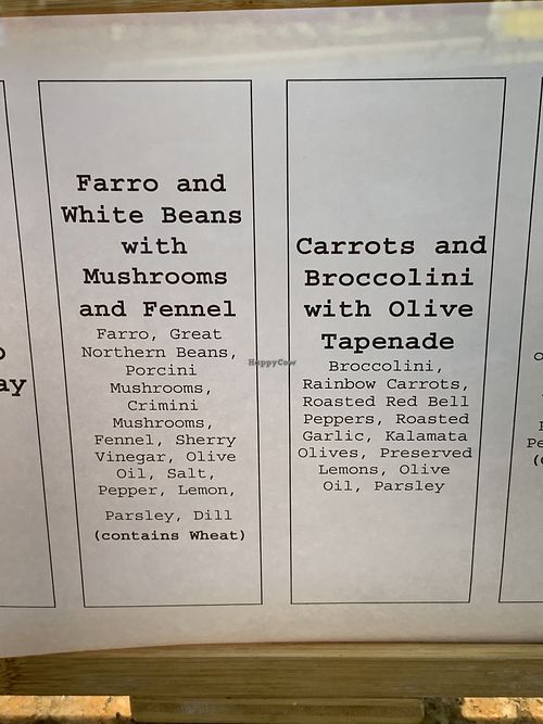  Vegan items on hot bar menu  at Wild Roots Market in Felton