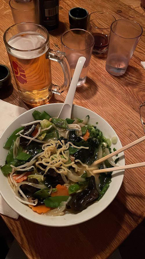 Veggie ramen with veggie bomb and wakame at Daikaya in Washington