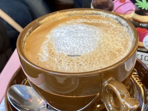 almond milk latté at Aida in Vienna