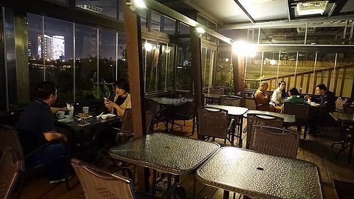 roof top sitting area (level 4） at Samadhi Art & Cafe in Xiamen