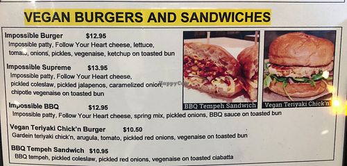 Vegan Menu at Lazy Cow in Hollywood