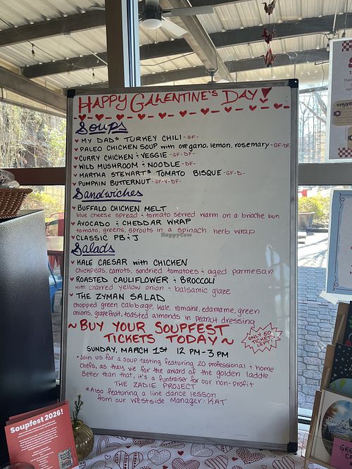 Options for the day  at Souper Jenny in Roswell