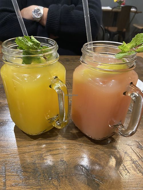 Mango lemonade and guava lemonade- addictive!  at The Wild Feast Cafe in Rockville Centre