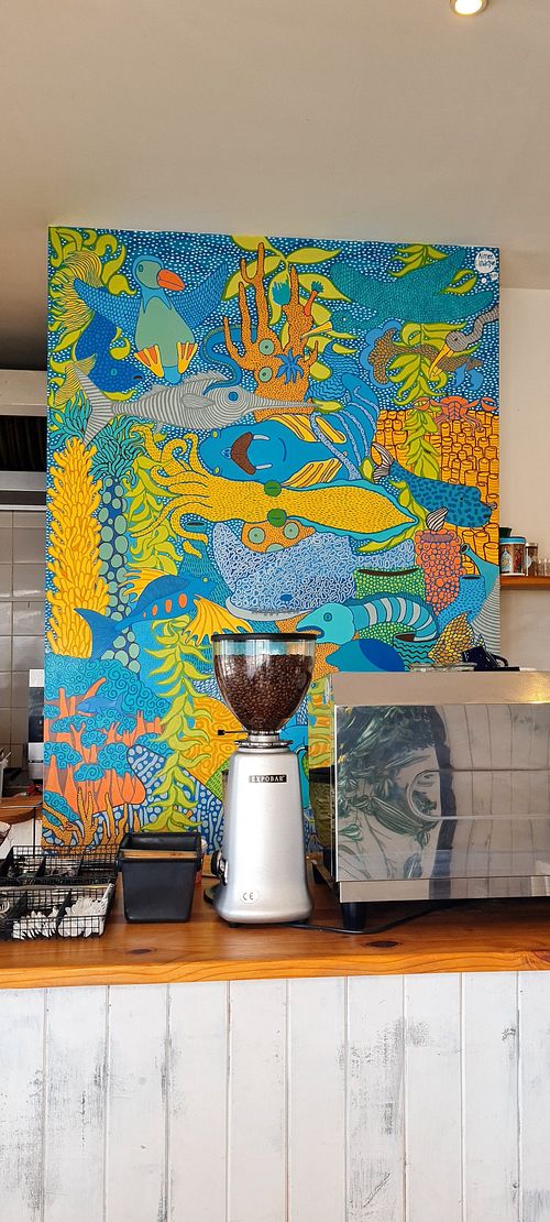 Behind cashier at Plant Cafe in Cape Town