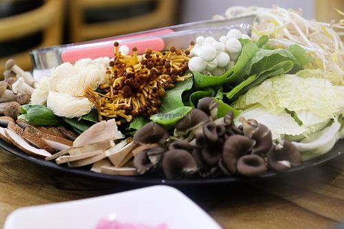 mushrooms at Mushroom Shabu Shabu 버섯샤브샤브 in Seogwipo
