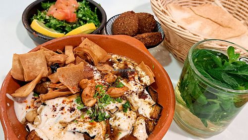 Some delicious items from the menu. at Falafel en Hummus in The Hague