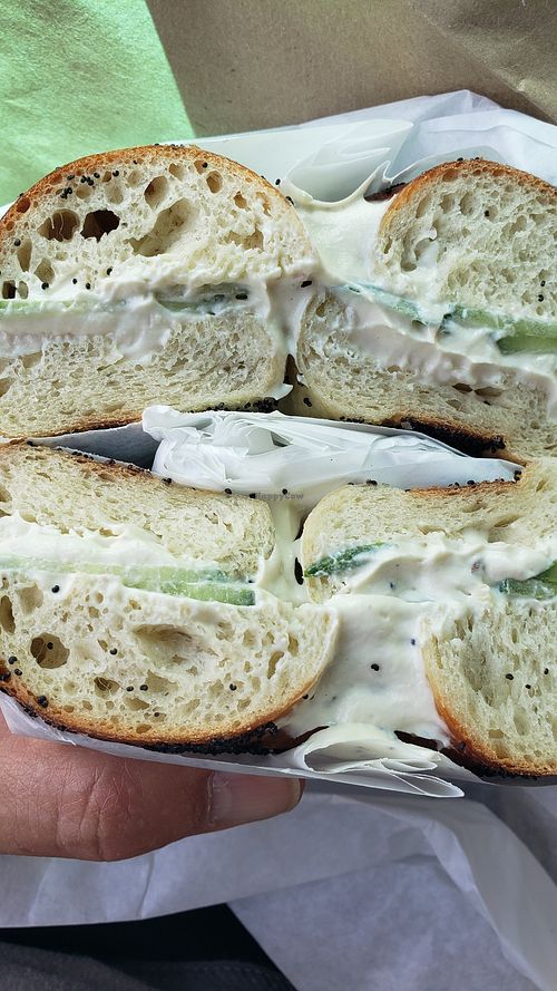 Poppy with V cheese at Belle's Bagels in Los Angeles