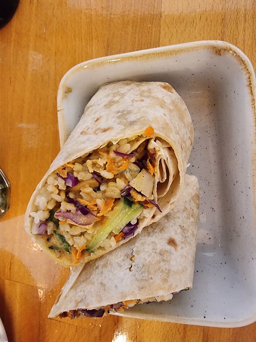 Vegan wrap at Ono Poke Bowl in Budapest