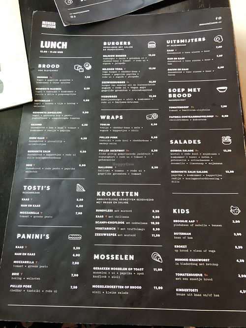 Menu at Meneer Nilsson in Zierikzee