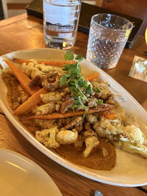 Roasted cauliflower & carrots with vegan curry coconut yogurt   at Hardware in Aurora