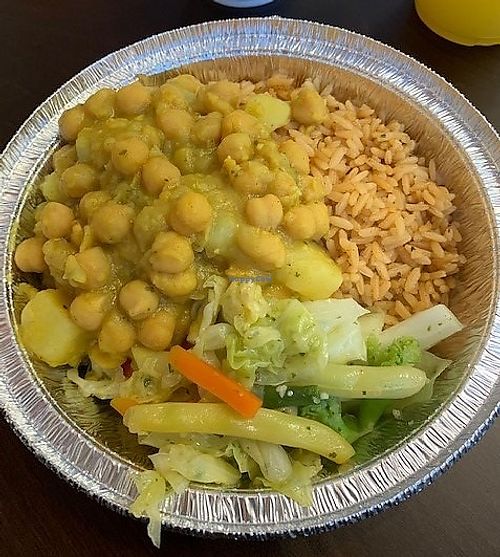 Vegan chickpeas and potatoes at Desert Island Eatery in Phoenix