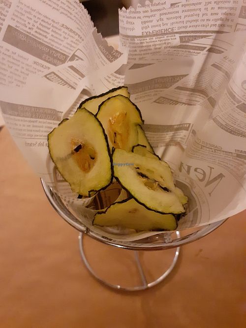 Dip of zucchini
and eggplant
with agave sirop at Pizza Store in Valencia