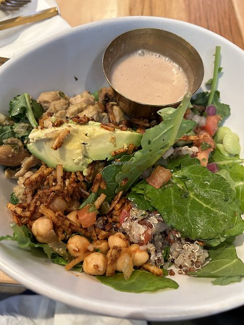 Kale quinoa salad with vegan chickn   at Tocaya Modern Mexican - Fashion Square in Scottsdale