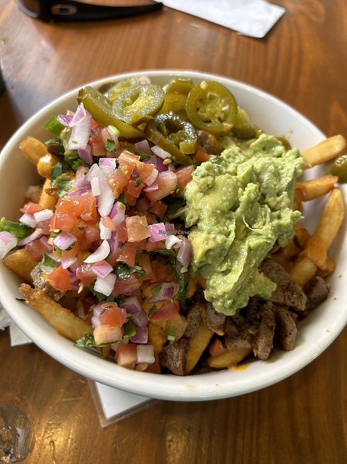 Carne asada fries - pretty good!   at Vegan Avenue in San Antonio