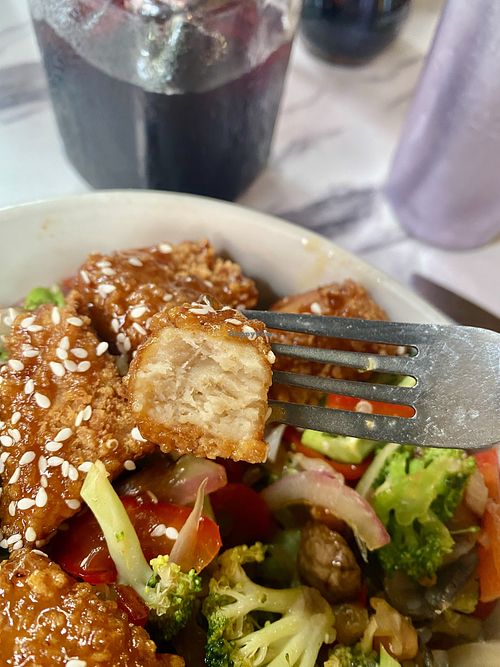 Love the chickn they use  at Vegan Avenue in San Antonio