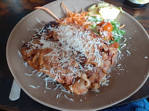 Lasagna at Vegano's in Uppsala