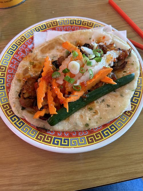 Wrap with soy curls veganized   at Lucky Lotus in Des Moines