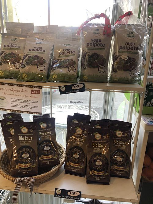 patties dough and coffee at Vege & Dobro  in Ljubljana