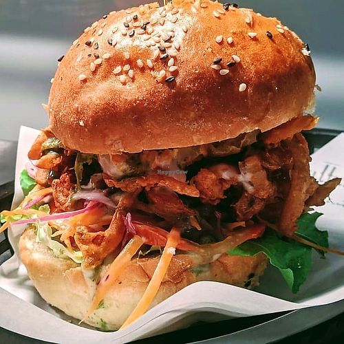 Vegan Pakora burger at Culture Sauce in Wollongong