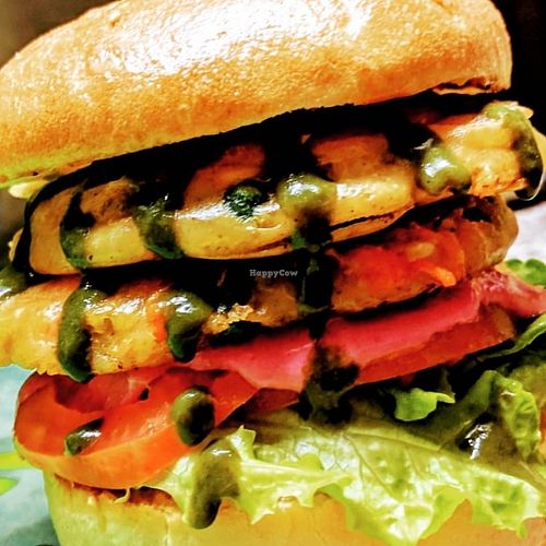 Vegan fritter burger at Culture Sauce in Wollongong