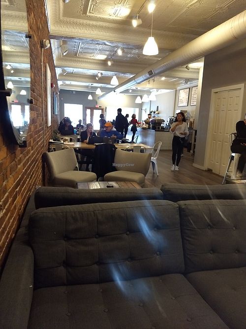 Ample seating at Silk City Coffee in Manchester