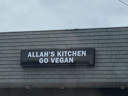 Sign at Allah's Kitchen in Rochester