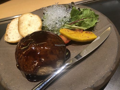 Hamburger was actually a little better than it looks  at Chibo in Osaka