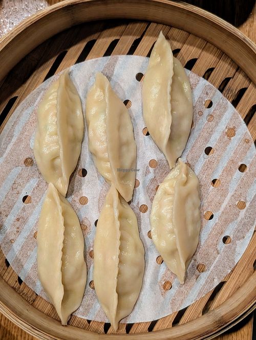 Vegetable steamed dumplings at Dough Zone - Pine St in Seattle
