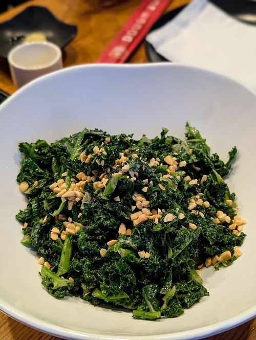 Kale salad with sesame dressing at Dough Zone - Pine St in Seattle